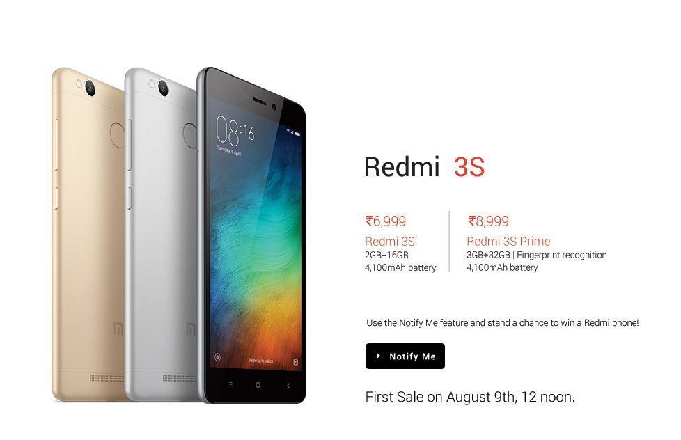 [31 March]Buy Xiaomi Redmi 3S Prime on Flipkart