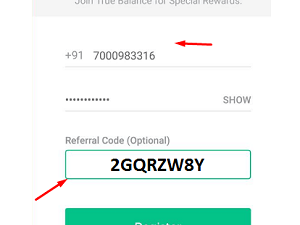 True Balance Referral Code 2GQRZW8Y Free ₹30 Recharge