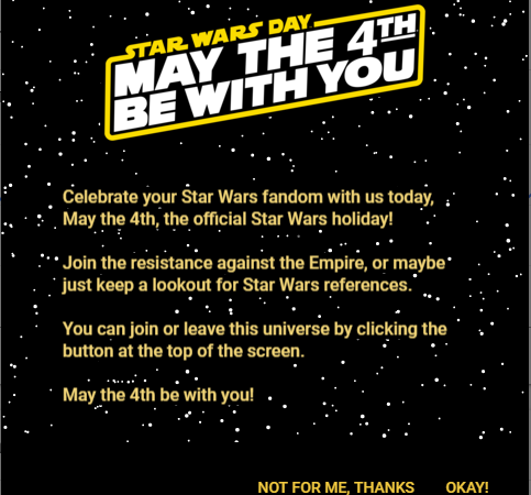 Google Webmaster Star wars Day 4th May 2019
