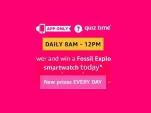Amazon 8th May Quiz Answers Chance to Win Fossil Watch