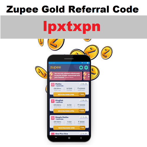 Download APK Zupee Gold Referral Code Earn Paytm Cash Free
