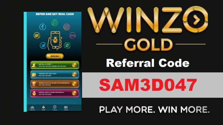 Download WinZo Gold Referral Code SAM3D047 Free ₹10 + Refer & Earn