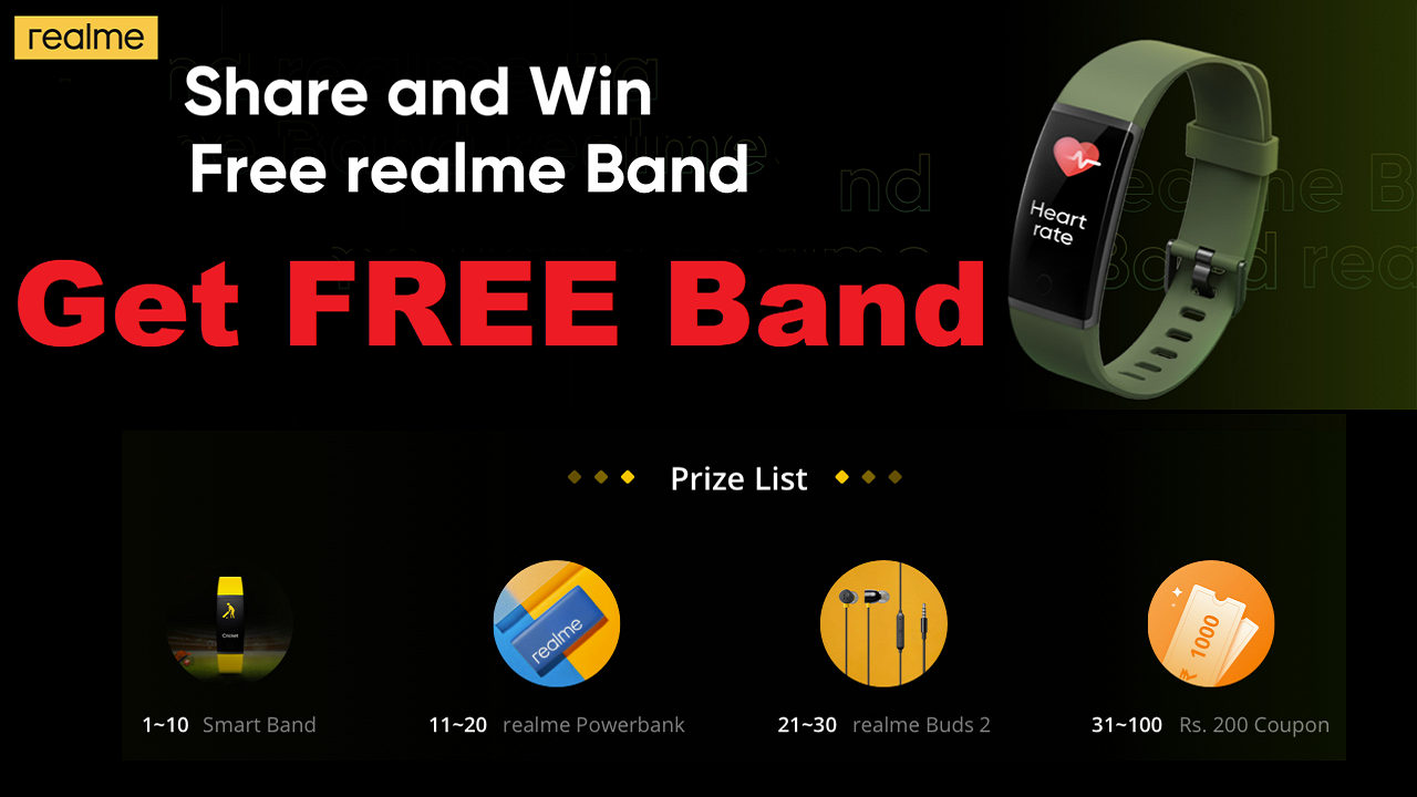 RealMe Band Share and Win Free Band Get More Like Trick
