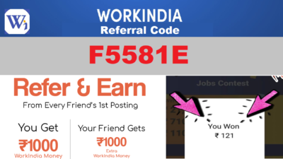 WorkIndia Referral Code Get Scratch Card Earn Free Paytm Cash Refer