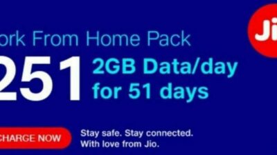 Jio Work from Home Pack Details Rs 251 Get 2GB Data Per Day 51 Days