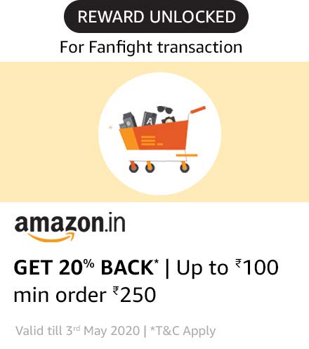 Amazon Pay Fanfight Cashback Offer Get 20% Cashback on ₹250