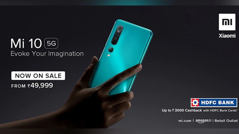Buy Mi 10 Amazon Flash Sale + HDFC Bank Offers Instant Discount