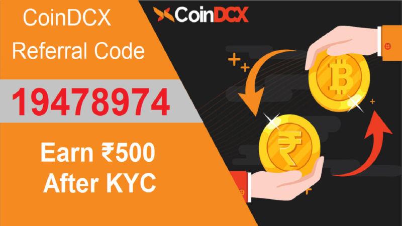 CoinDCX Referral Code 19478974 Earn Free ₹500 Bitcoin