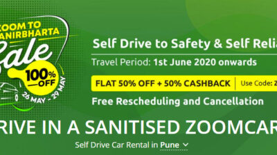 Zoomcar Zoom to Atmanirbharta Sale 100% OFF 26 May - 29 May 2020