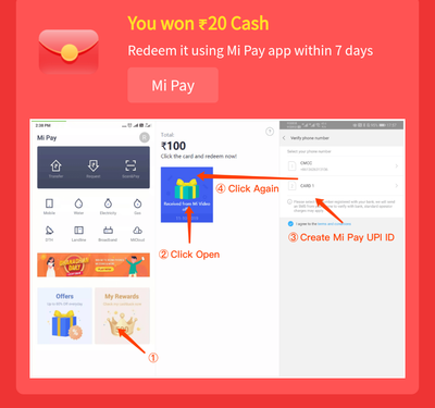 Download Mi Video to Get Free Spin & Win Mi Pay, Scratch Card