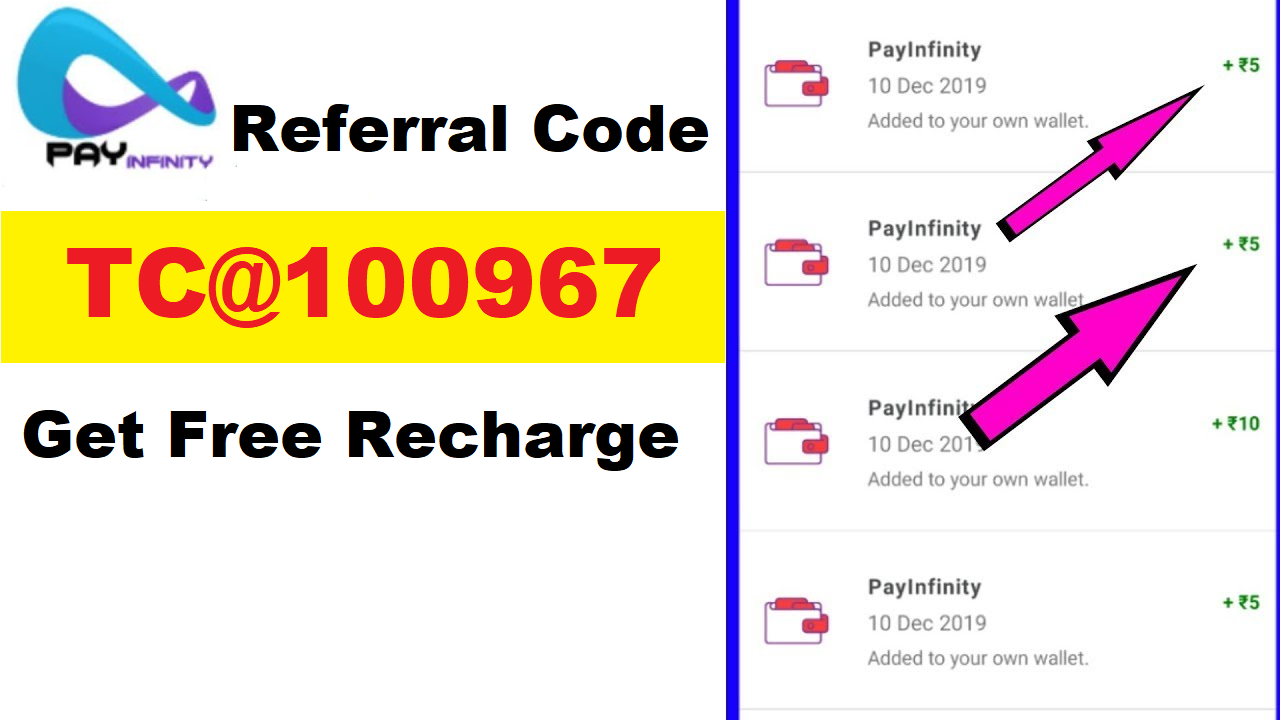 Download APK PayInfinity Referral Code Free Recharge + Refer & Earn