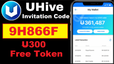 Uhive Invitation Code Get Free 300 Token + Refer & Earn