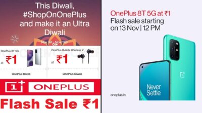 OnePlus Diwali Flash Sale Rs 1 Offer Shop on OnePlus Nov 13, 12 PM
