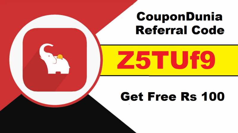 CouponDunia Referral Code Z5TUf9 Free Paytm Rs 100