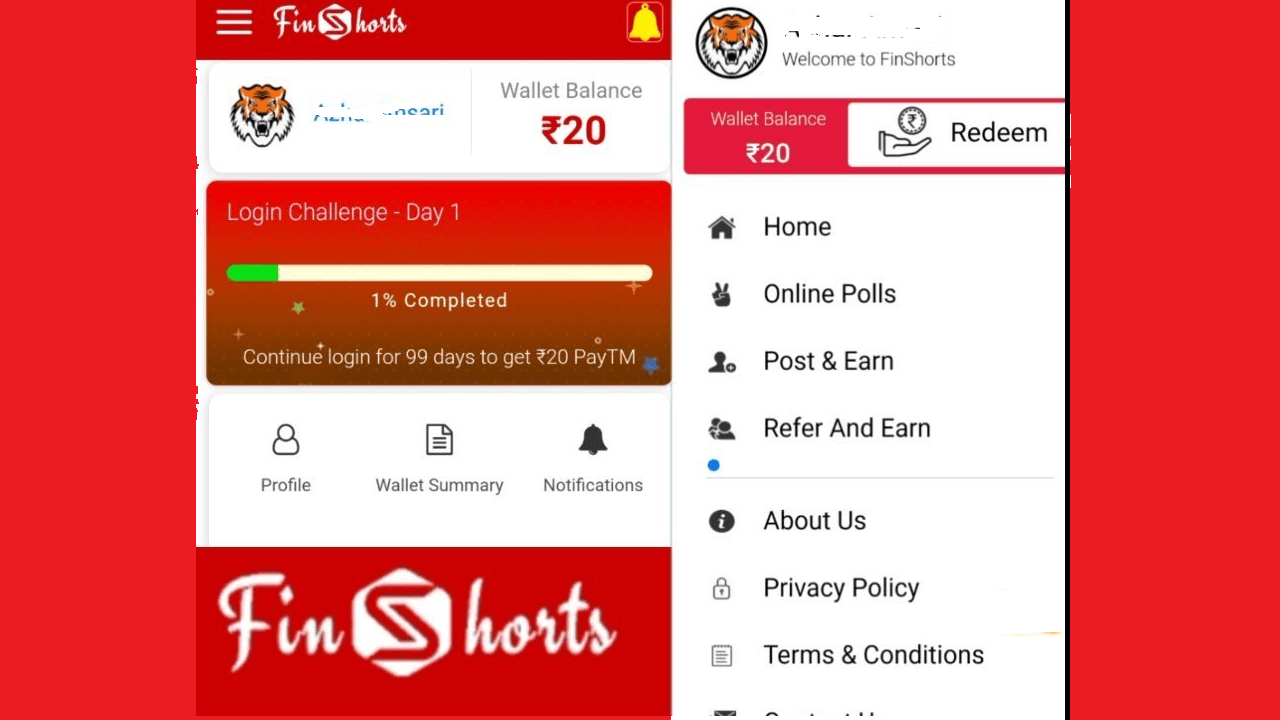Download APK FinShorts Referral Code Earn Free Paytm Cash ₹20