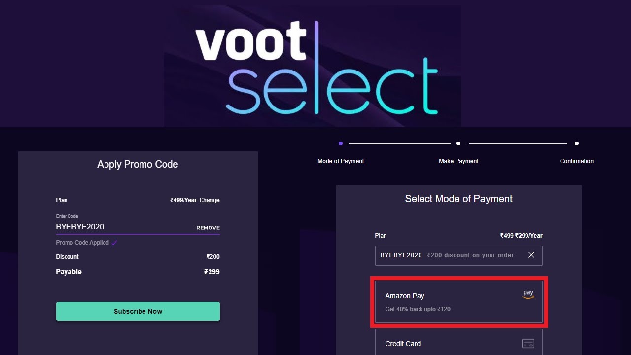 Voot Select Coupon Code 