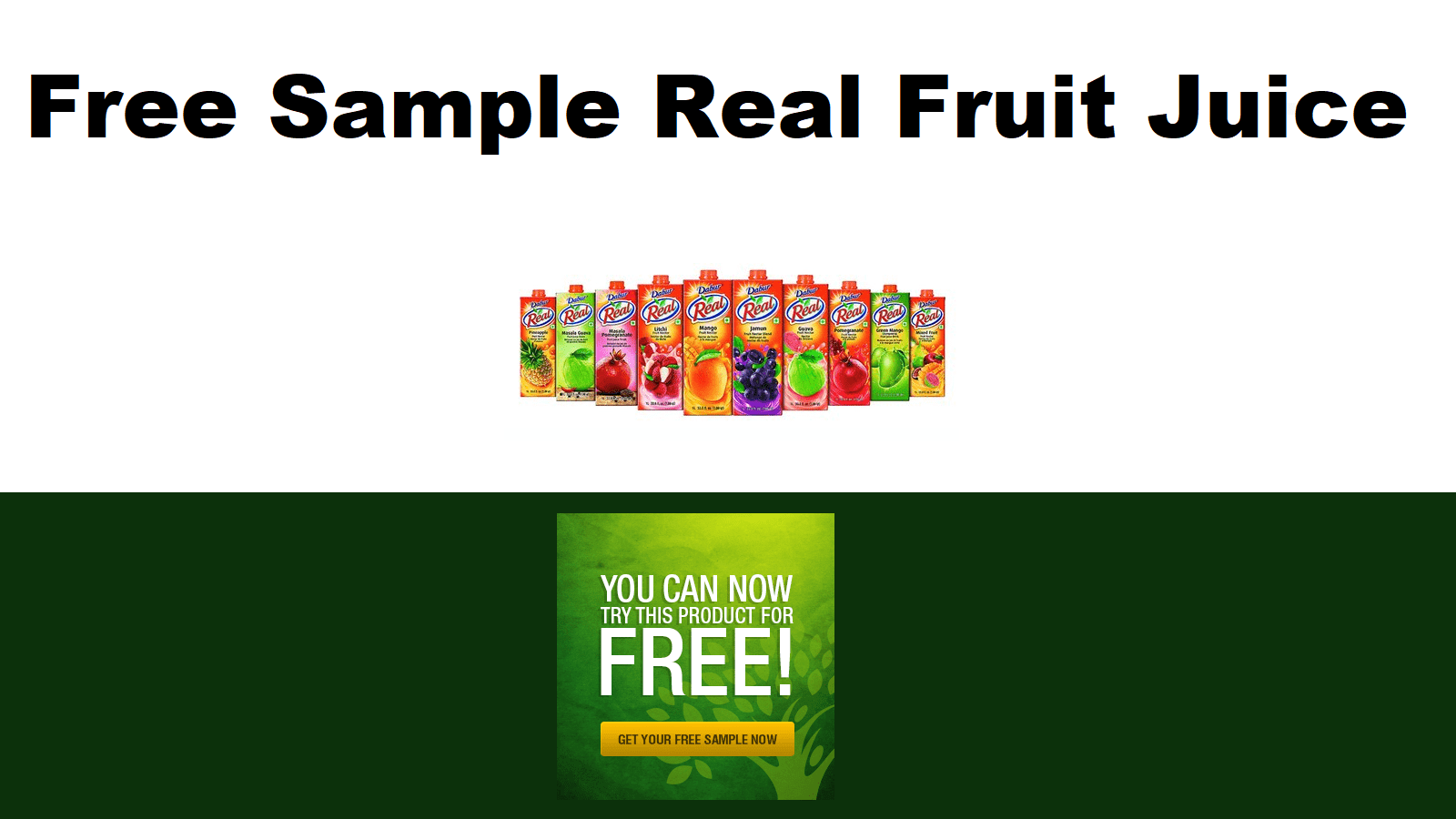 How to Get Free Sample of Real Fruit Power Juices form Dabur