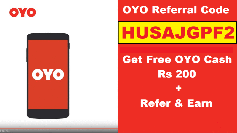 OYO ROOMS Referral Code HUSAJGPF2 Get Free OYO Money