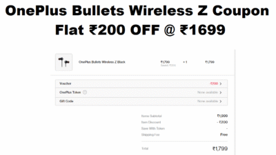 OnePlus Bullets Wireless Z Coupon Code Get Flat ₹200 OFF @ ₹1699