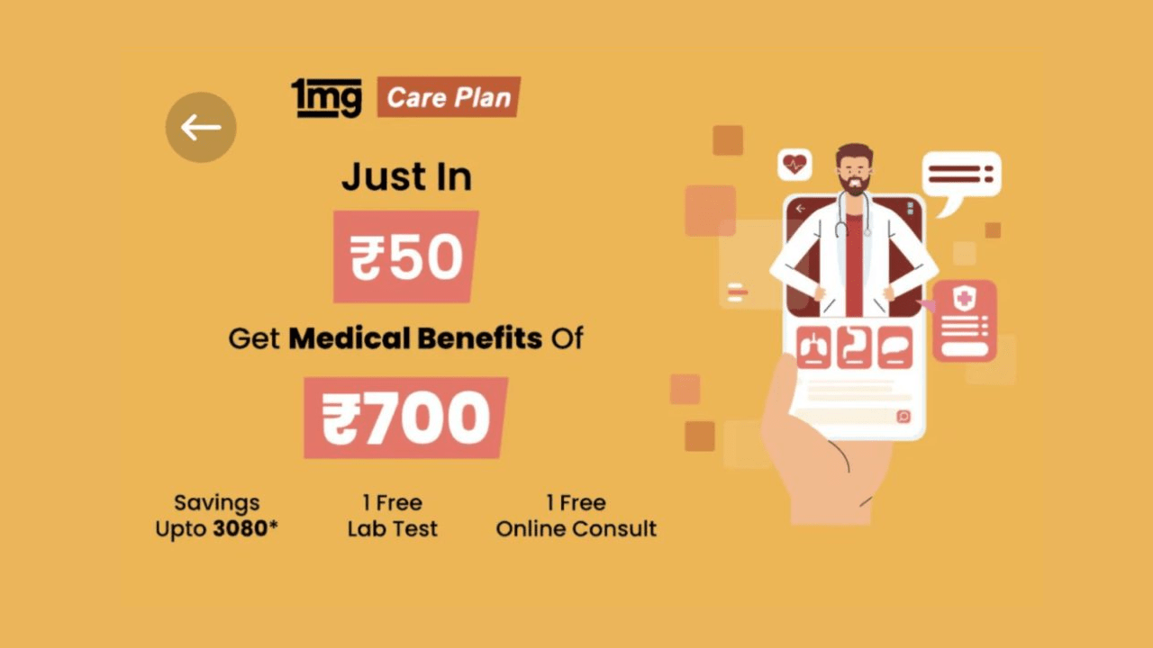 1mg Care Plan Membership in Just ₹50 For 6 Month Airtel Thanks Offer