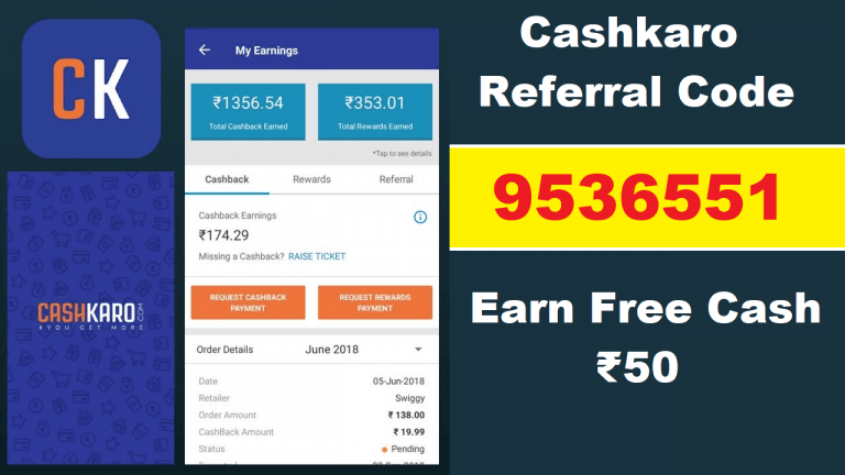 Download APK Cashkaro Referral Code Earn Free Cash ₹50 + 10%