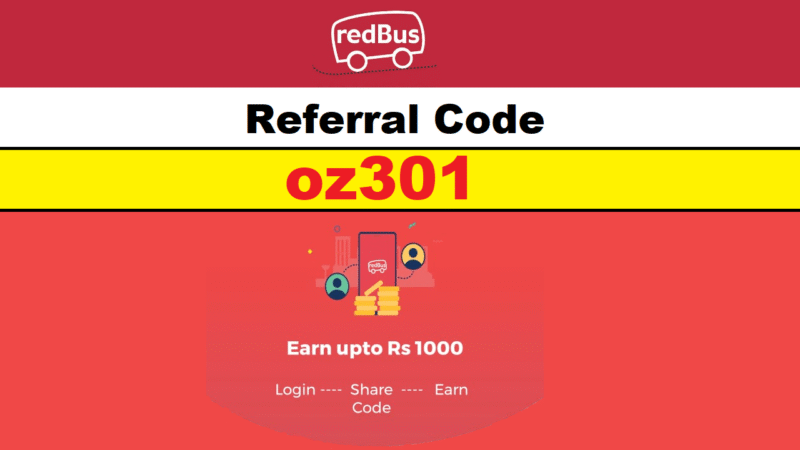 RedBus Referral Code oz301 Earn FREE Bus Ticket