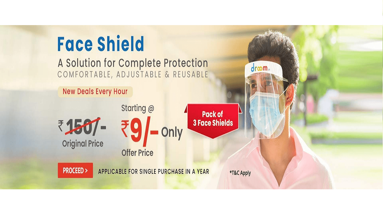 Droom Face Shield Coupon Code 2021 Get Rs 9 Only Pack of 3
