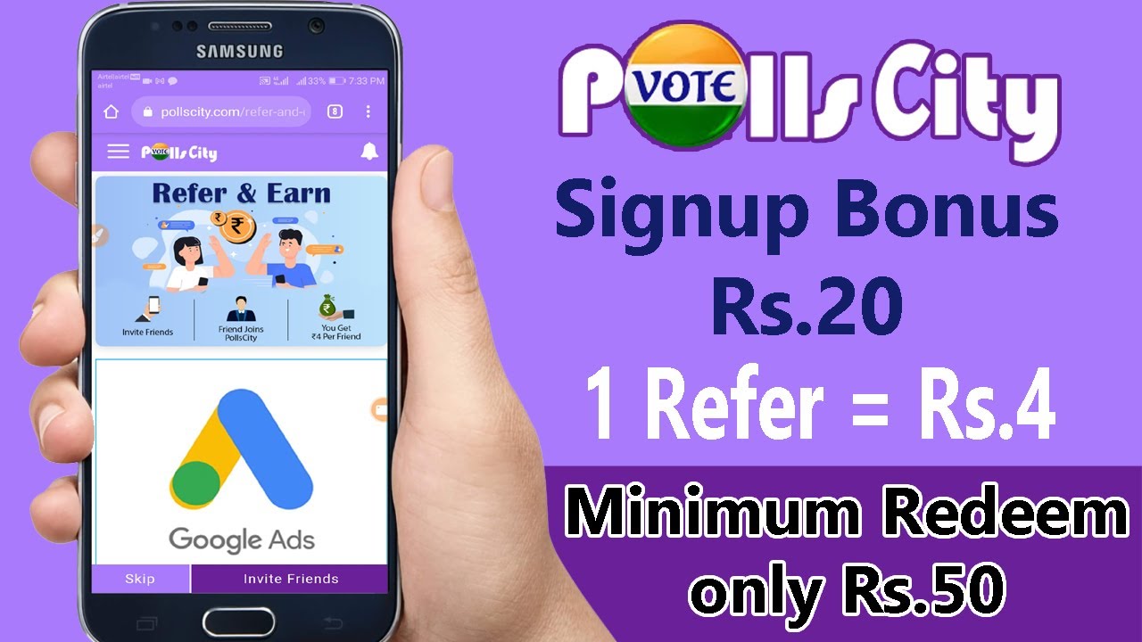 Download APK Pollscity Referral Code Earn Free ₹20 PayTM Cash