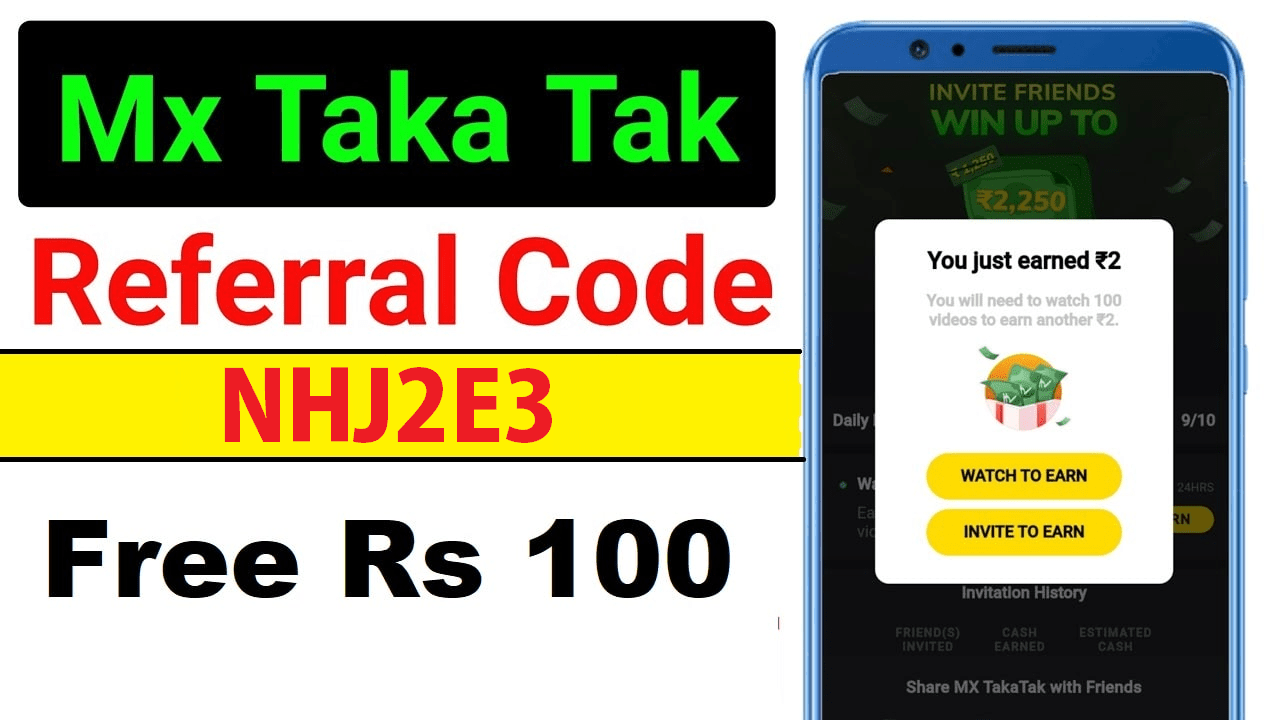 MX TakaTak Referral Code Refer & Earn Free Paytm Cash
