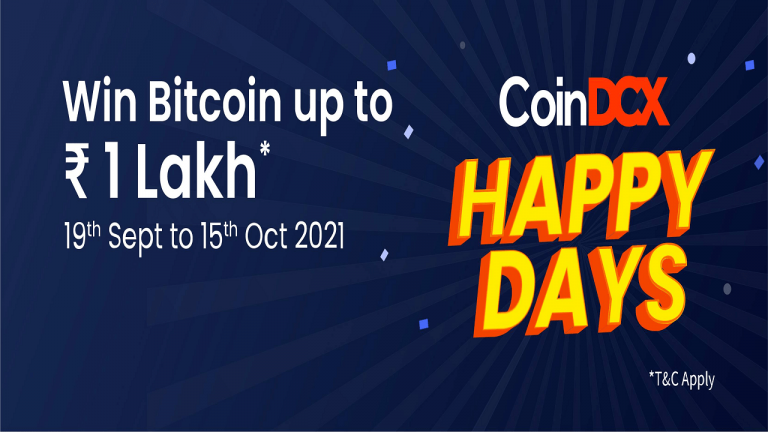 CoinDCX Happy Days Win Bitcoin upto Rs 1 Lakh