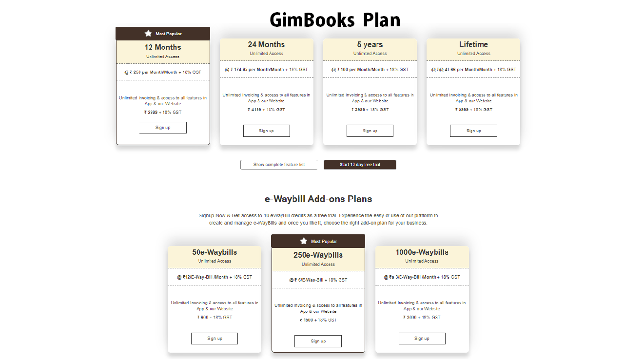 What is GimBooks Pricing?