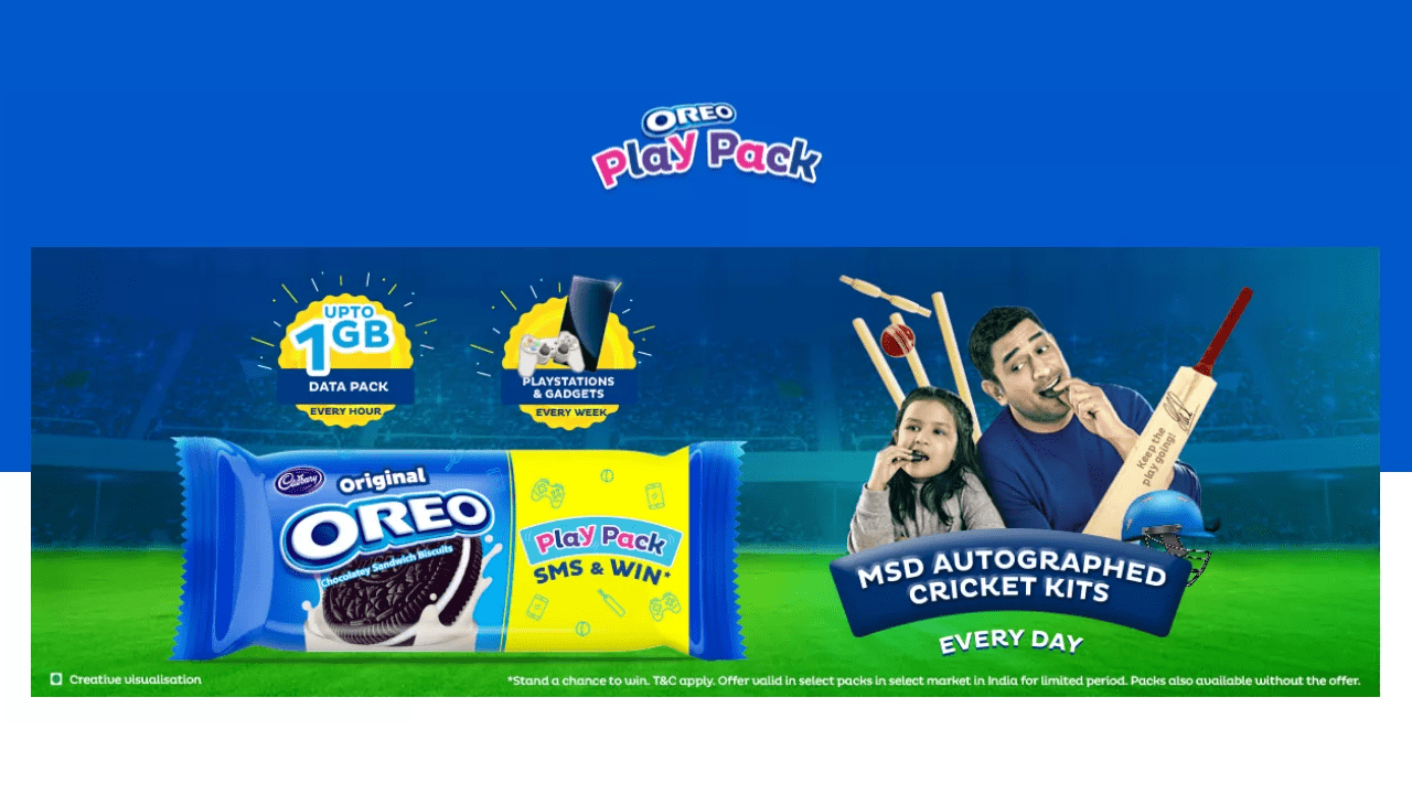 Oreo Play Pack Get Upto Free 1 GB Data Pack & Win Gadgets