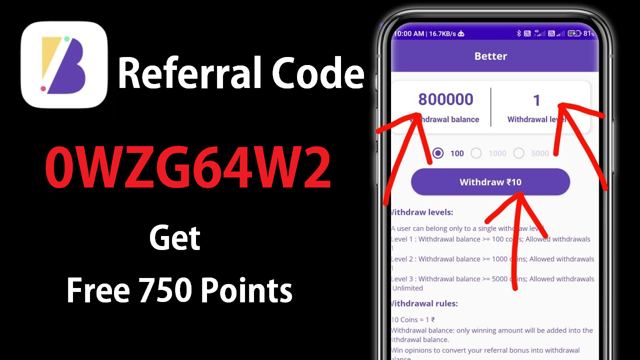 Better Opinions Referral Code Earn Free 750 Points