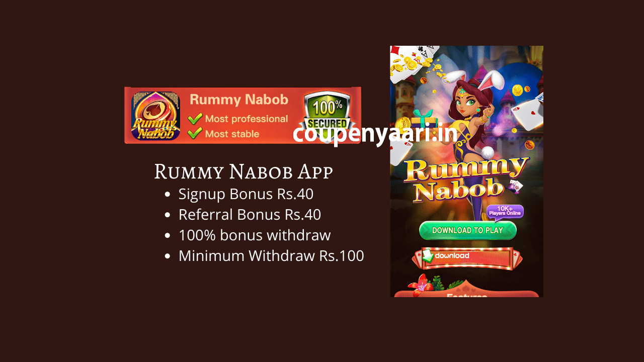 Download APK Rummy Nabob Referral Code Earn Free ₹41