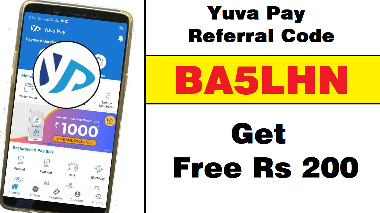 Yuva Pay Referral Code BA5LHN Earn Free ₹200