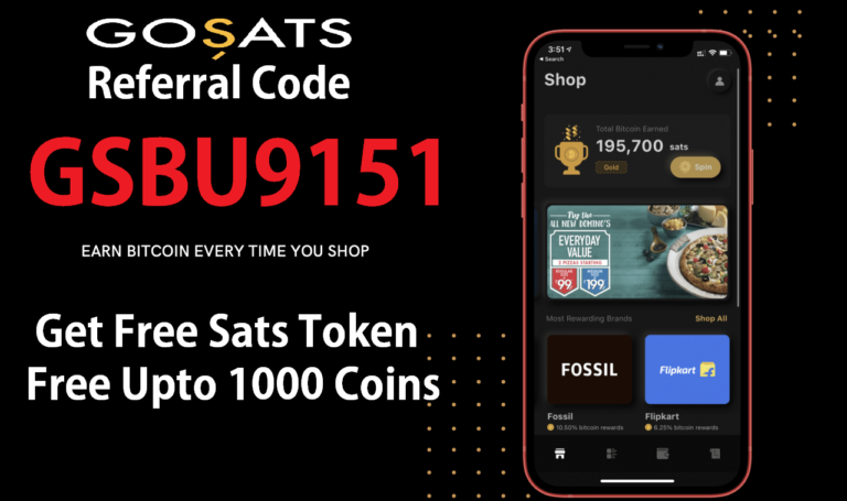 GoSats Referral Code GSBU9151 Earn Free Sats Token