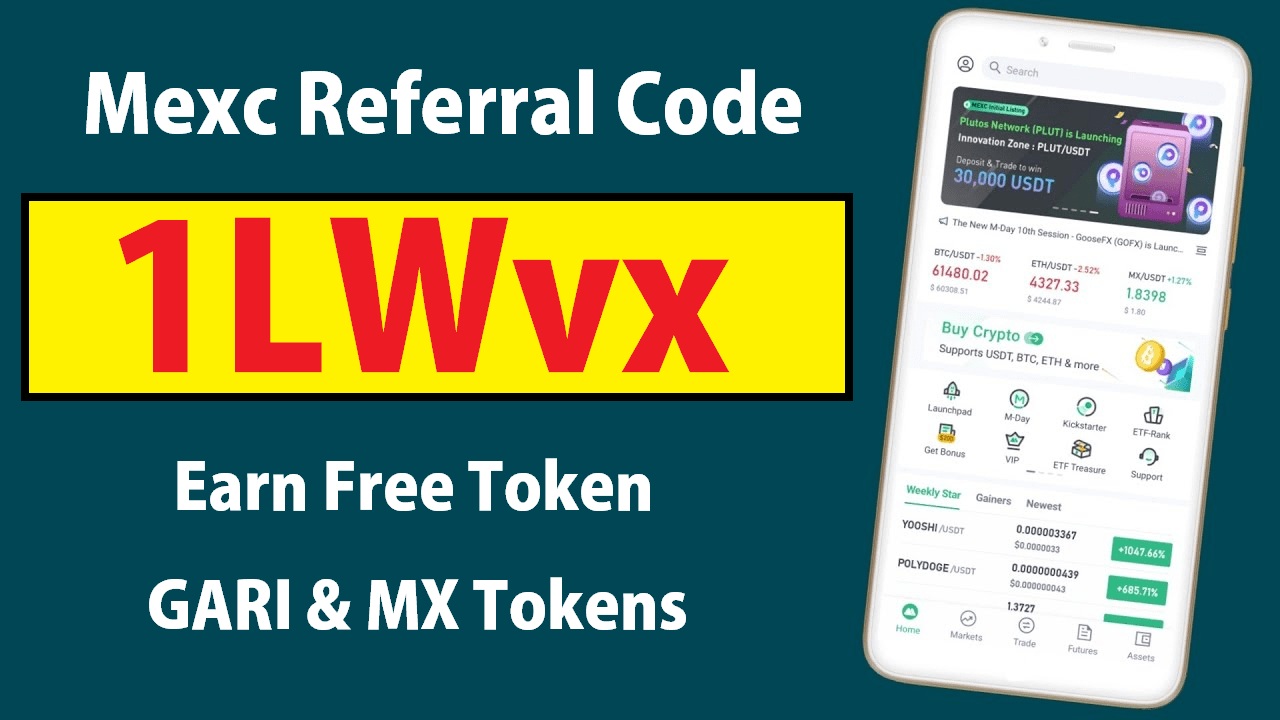 Download Mexc Referral Code 1LWvx Free GARI & MX Tokens