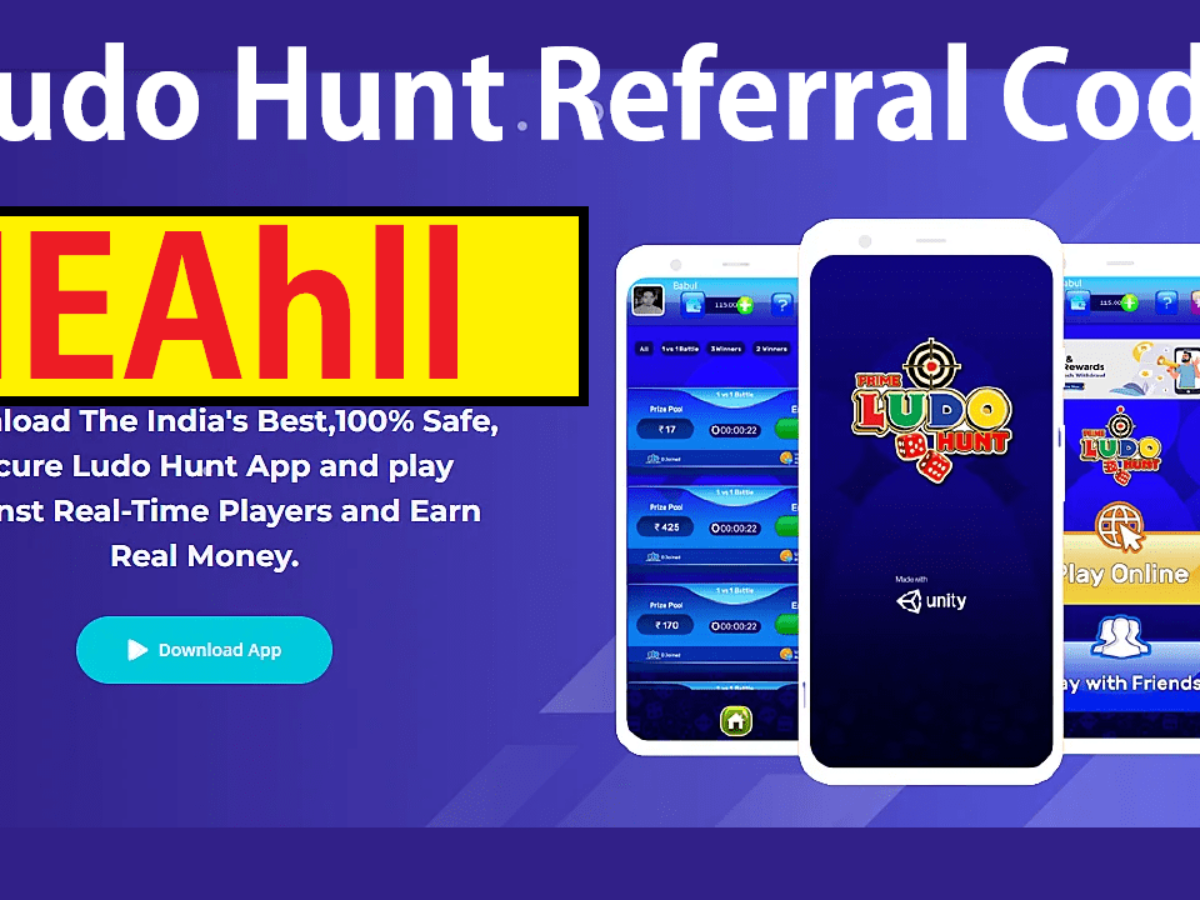 Download APK Ludo Hunt Referral Code IEAhll Free ₹5 Cash