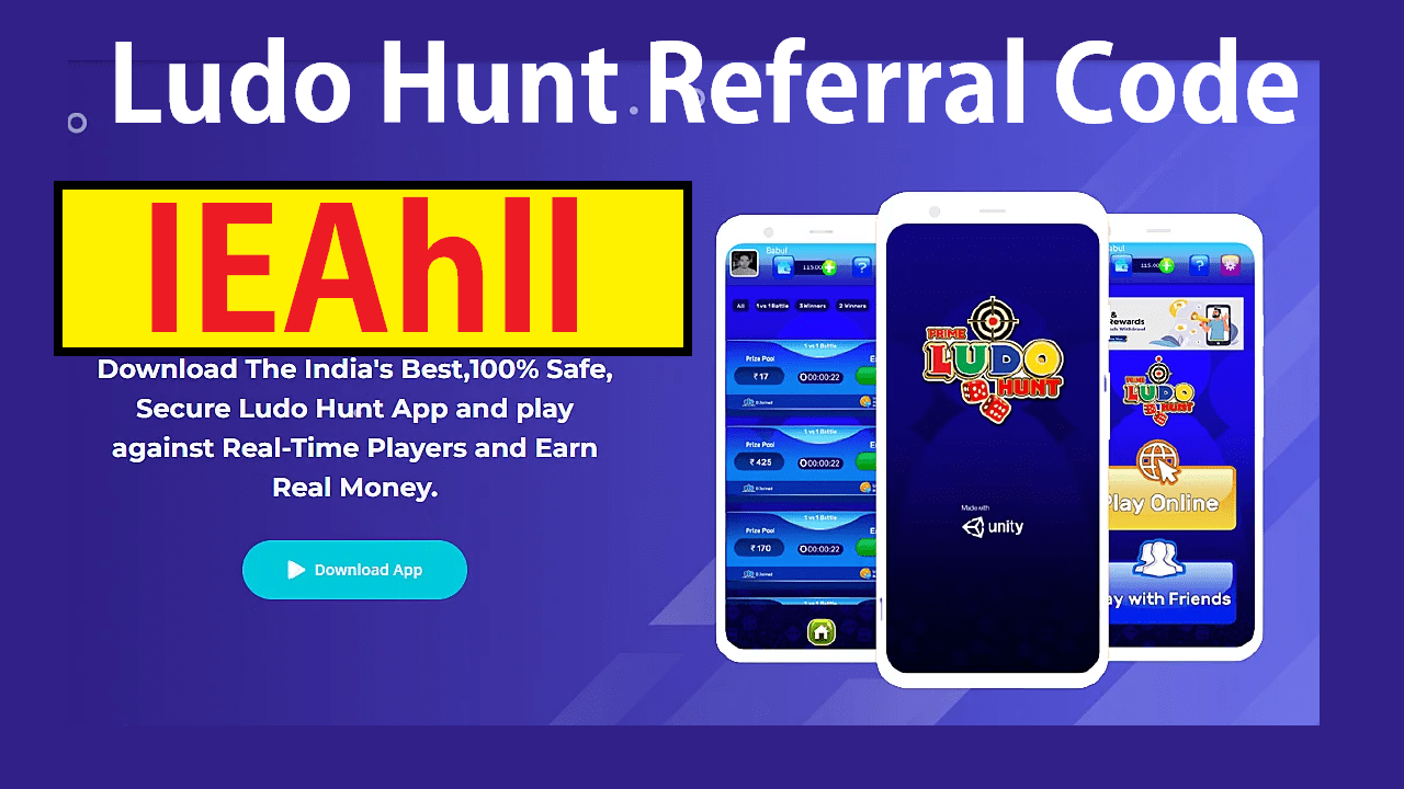 Download APK Ludo Hunt Referral Code IEAhll Free ₹5 Cash