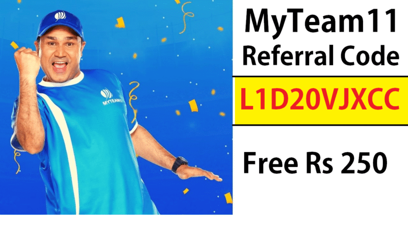 MyTeam11 Referral Code: L1D20VJXCC Get Free Rs 250