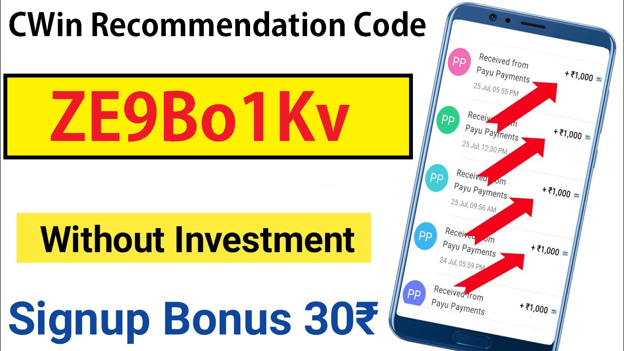Download APK CWin Recommendation Code ZE9Bo1Kv ₹121