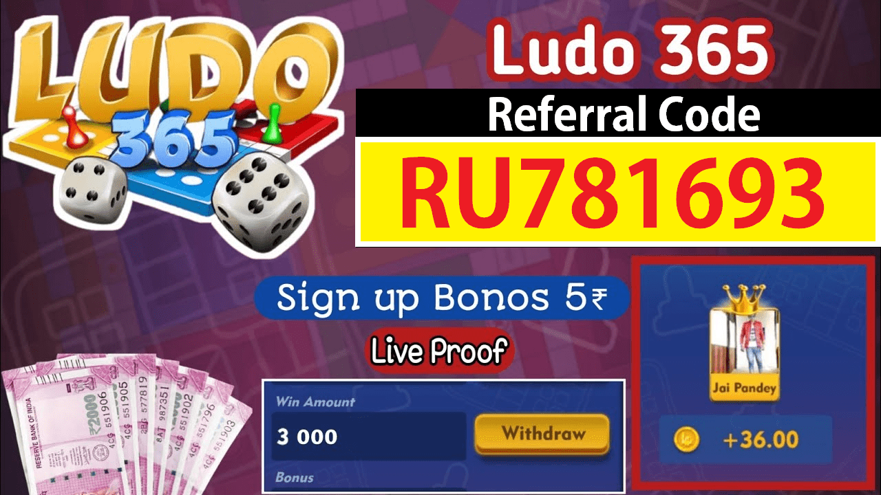 Download APK Ludo365 Referral Code Earn Free ₹10