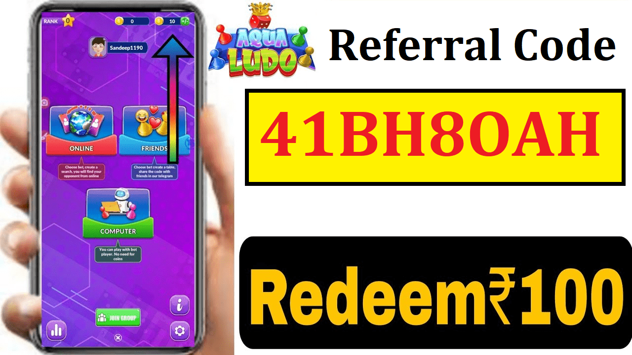 Download APK Aqua Ludo Referral Code 41BH8OAH Free ₹20