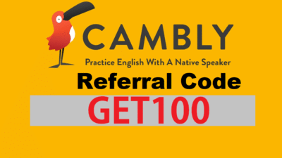 Cambly Referral Code GET100 get Free 15 Minutes Trick