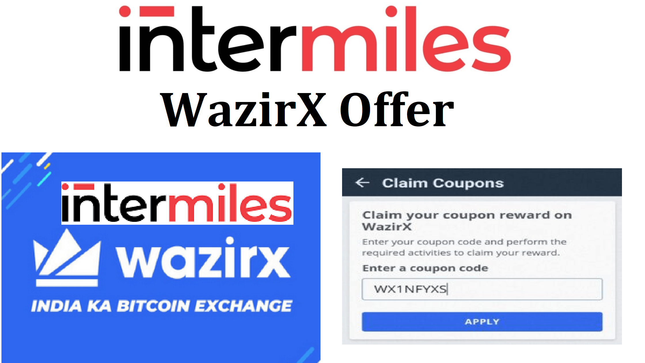 Intermiles WazirX Offer Get 2 WRX Tokens Free