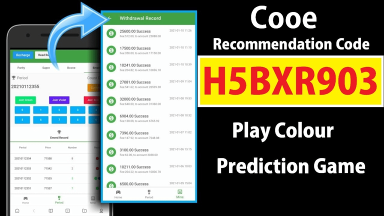 Cooe Recommendation Code H5BXR903 Play Colour Prediction