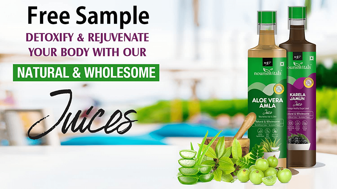 How to Get Free Sample Nourishvitals Health Juices - ₹299