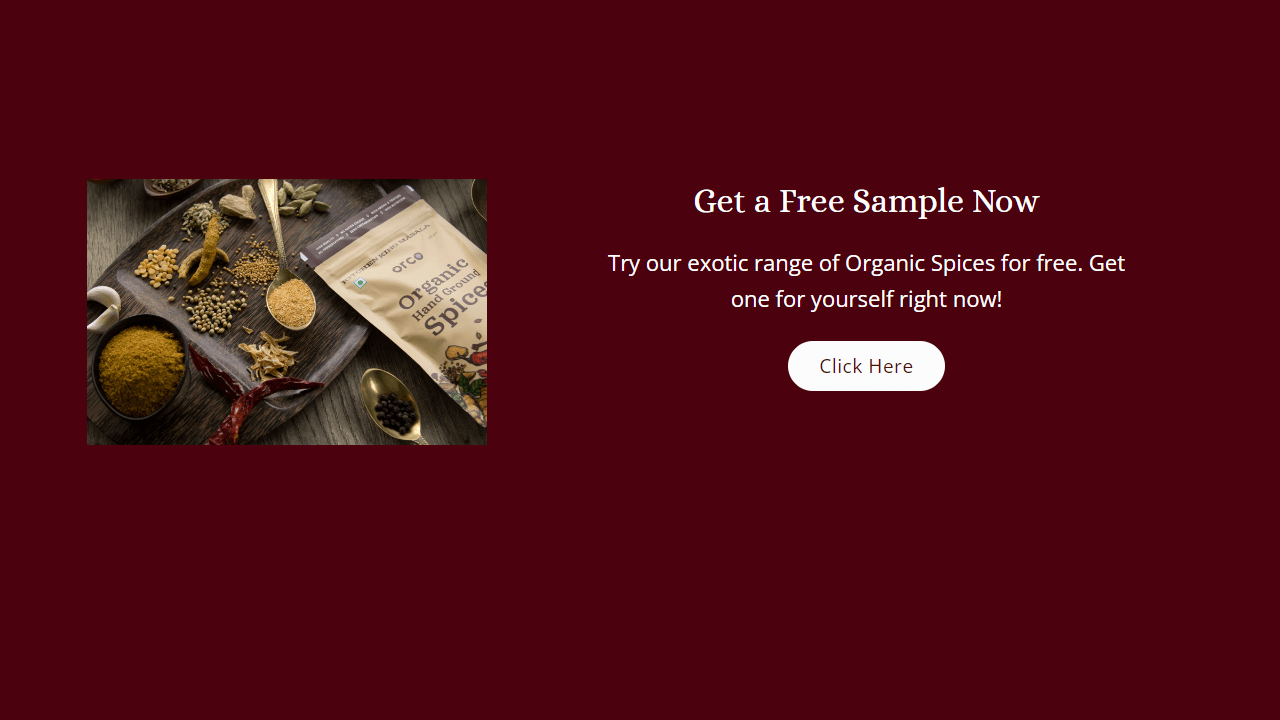 Orco Organic Spice Pack Free Sample