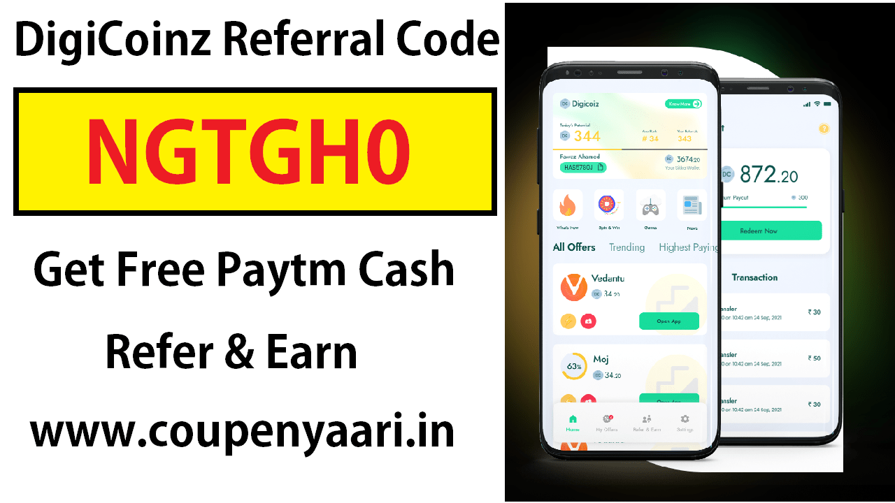 DigiCoinz Referral Code Get Free Paytm Cash Rs 10