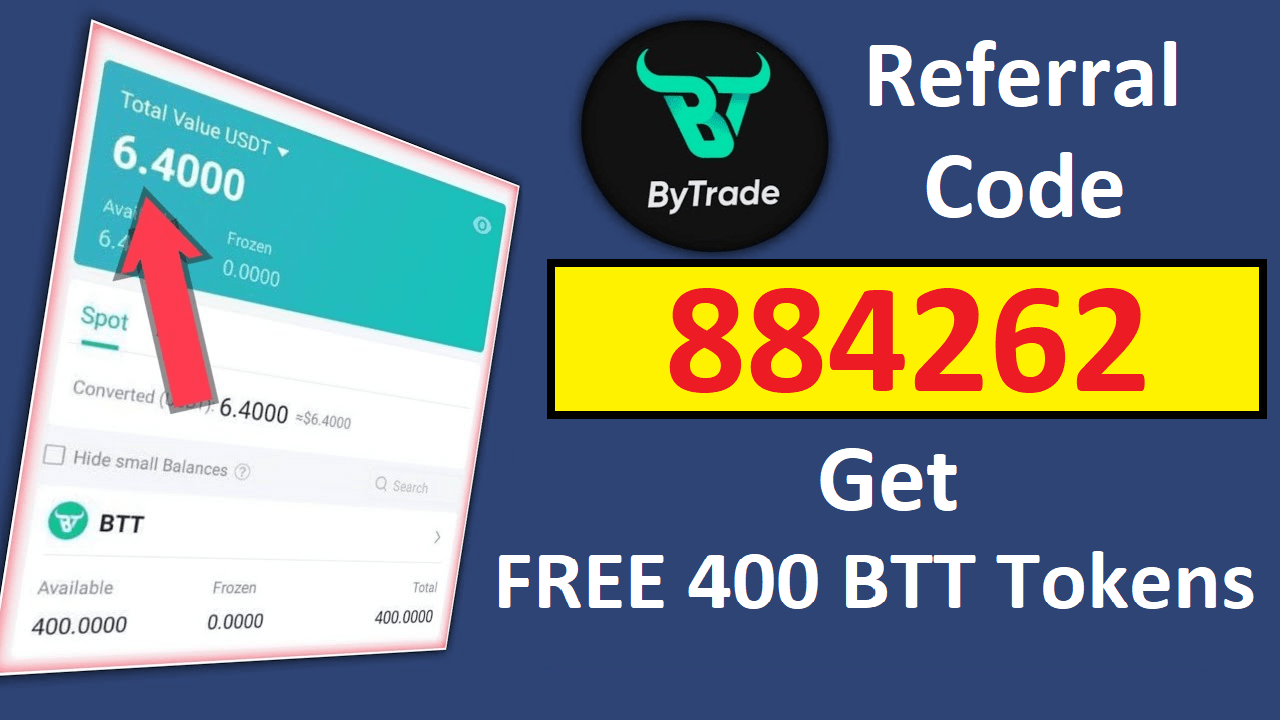 ByTrade Referral Code Get Free 400 BTT Tokens